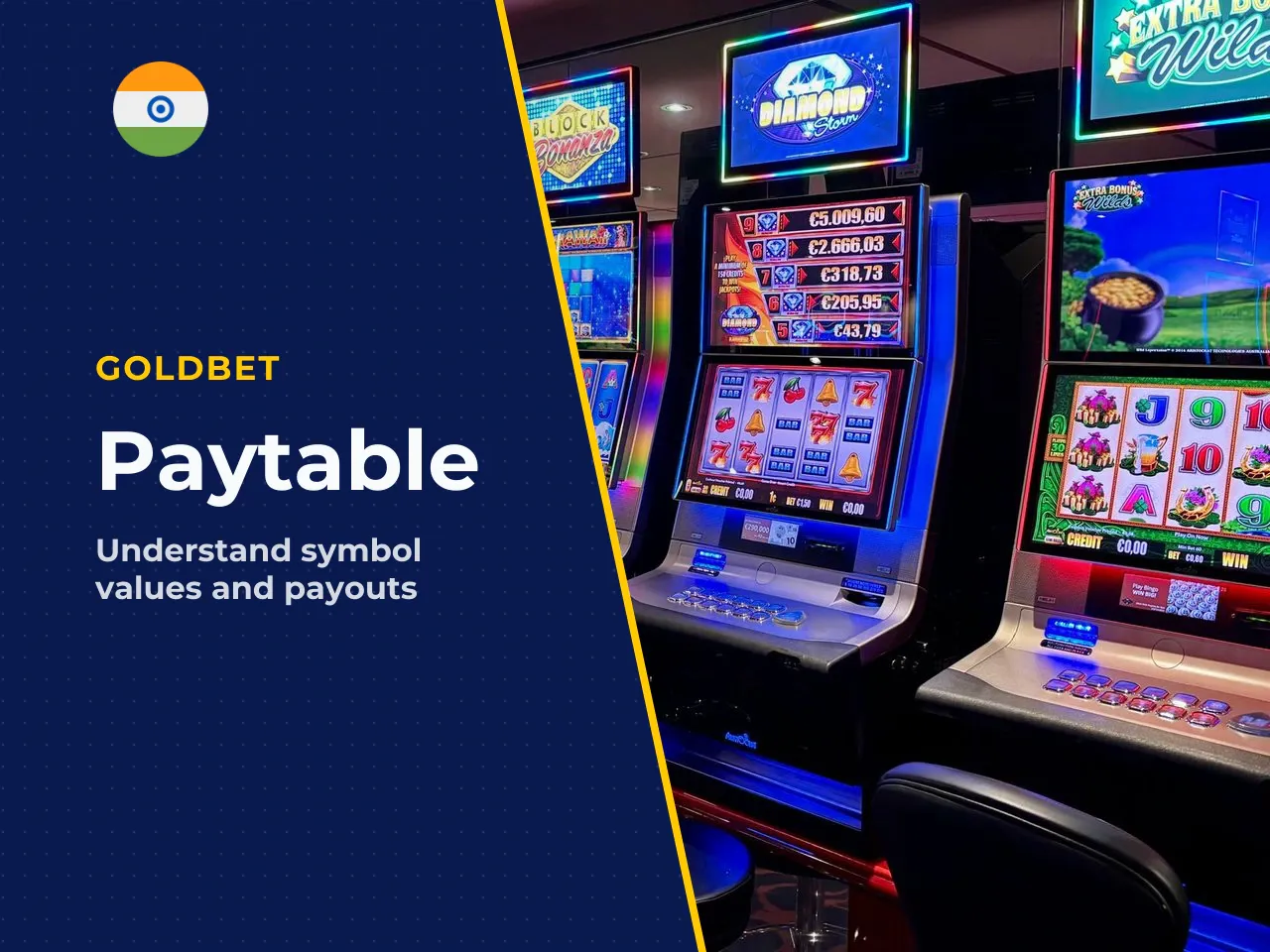 The paytable assigns the lowest values